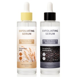 TOGOLIUN Peel Shot Glow Rice Ampoule Duo - Serums for Brightening, Exfoliating and Moisturizing. White & Black Rice Exfoliant Ampoule, Soft Exfoliating | Blackhead Remover | Pore Refining