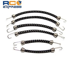 Hot Racing ACC468C01 1/10 Scale Bungee Cord Set (6) Black W/White