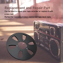 1/4 10 Inch Empty Tape Reel, Aluminum Blank Tape Reel to Reel Recorder Empty Takeup Reel with 6 Hole, Open Reel Audio Takeup Reel for Reel to Reel Tape Players