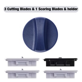 Likart 4-Pack Paper Cutter Replacement Blades Kit, Replacement Blades for Cricut Cutter/Cricut Roll Holder/Paper Cutter,3 Cutting Blades & 1 Scoring Blades with a holder,Blue