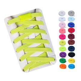 Booyckiy No Tie Elastic Shoelaces for Kids, Adults and Elderly - 16 Colors (41in(105cm) 1 Pair, Neon Yellow)
