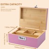 Yuehuam Large Bamboo Box with Combination Lock, Decorative Locking Box