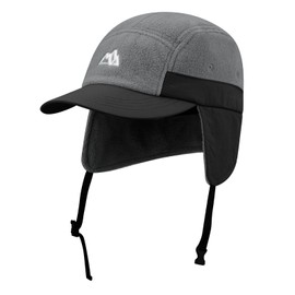 Clape Wool Warm Winter Caps 5 Panel Baseball Cap with Ear Flaps Adjustable Trucker Dad Hat Windproof Trapper Hunting Hat Outdoor Sport Cap