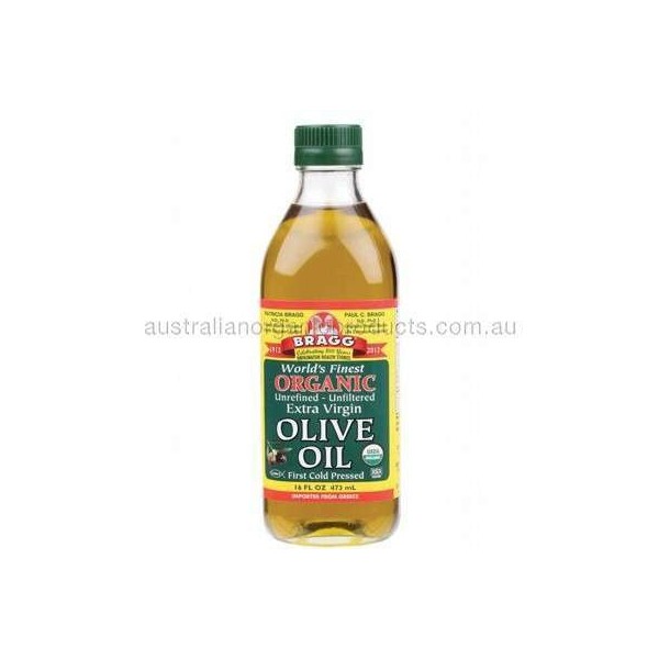 BRAGG Organic Olive Oil Extra Virgin, Unrefined & Unfiltered 473ml