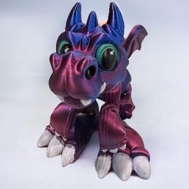 Dragon Articulated 3D printed collectible figurine - Color: Blue