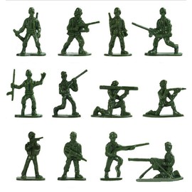 HAPTIME 100-Piece Army Men Toy Soldiers Set, Various Poses, Green Action Figures for Kids & Children