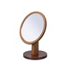 HomeRoots Brown Round Makeup Shaving Tabletop Framed Mirror