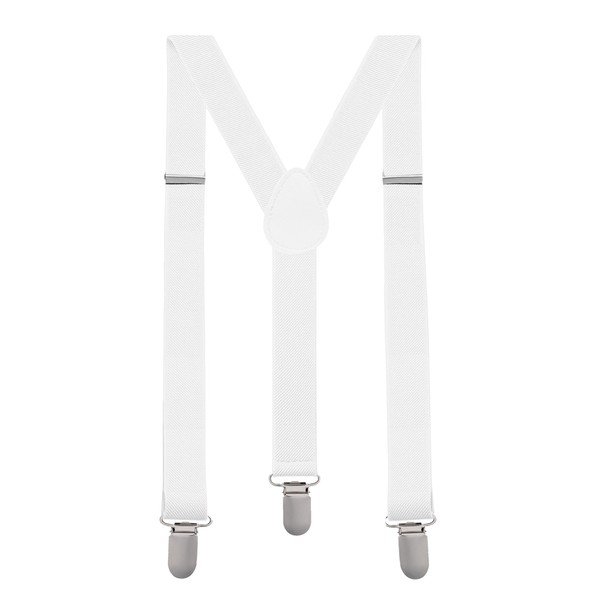 Man of Men White Suspenders for Men