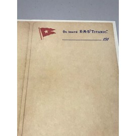 RMS TITANIC "ON BOARD" 4-SURFACE FOLDED STATIONERY 1912 REPLICA