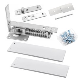 Ptazucv Double Action Spring Hinges -Swinging Door Hinge -Pivot Hinge，with Cover Plates,with self-Closing and Stop for Wooden Doors，Load Max 100lb Door