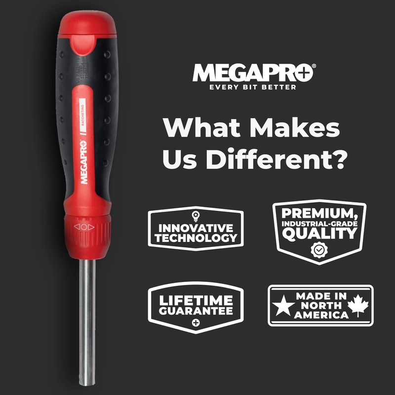 Ratcheting Screwdriver - 13-in-1 Multi Bit Screw Driver w/ ¼"