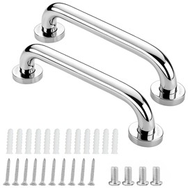 Grab Bars for Seniors, Stainless Steel Shower Bath Handle, Bathroom Handle, Shower Handles for Wall Mounting, Toilet, Bathroom, Non-Slip, Safety Handle (2 Pieces, 30 cm)