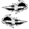 Small Size Cornish Flag Metal Rip Open Sticker