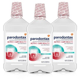 Parodontax Active Gum Health Mouthwash, Antiplaque and Antigingivitis Mouthwash, Mint, 3x16.9 Fl Oz Antibacterial Oral Daily - Pattern Name: Mouthwash, Style: Mint