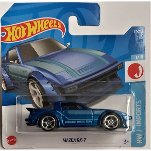 Hot Wheels 2022 Mazda RX-7 Blue 97/250 (Short Card) HCV76