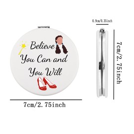 BEKECH Wizard Movie Inspired Compact Mirror Believe You Can and You Will Ruby The Red Slippers Ruby Pocket Mirror (Believe You Can and You Will)