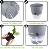 Relota Pack of 3 Flower Pot, Grey, 15.3 cm Width,