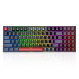 Redragon Mechanical Keyboard, Wired Gaming Keyboard with 94 Keys, Programmable Macro Editing, Numeric Pad, Compact Layout for PC Laptop, Black Gray