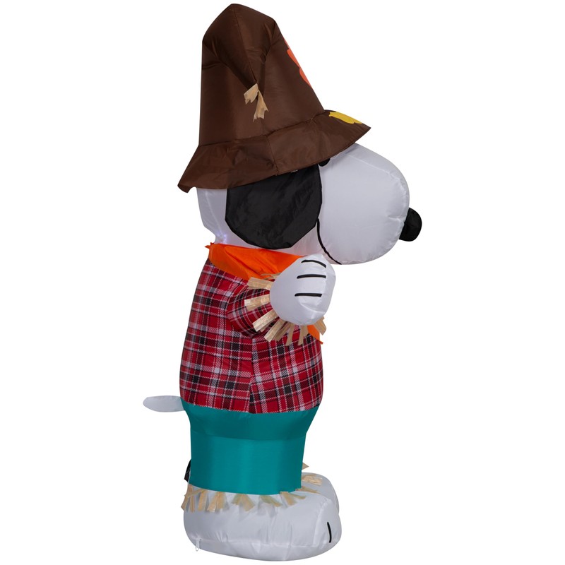 Gemmy Airblown Inflatable Harvest Snoopy in Plaid Shirt Peanuts, 3.5