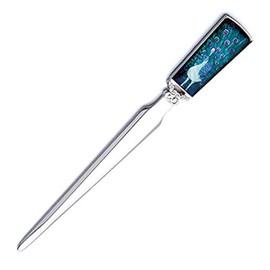 Mother of Pearl Design Letter Opener Metal Steel Office Hand Envelope Opener Gift Mail Slitter Letter Cutter Mail Opener Paper Cut Tool for Office Home School (Peacock)