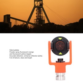 FLEXMAN Mini Prism, Reflector Peanut Prism Kit Aluminum Alloy Total Station Prism Metal Prism Assembly with Side Bubbles for Tunnel Mine Highway Detection Engineering Survey