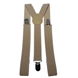 VPbao Y Type Suspenders, Unisex, Wide Type with Stability, Men's, Women's, Kids, Casual, 1.0 inches (2.5 cm), Khaki, 1" Wide Khaki