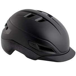MET Grancorso Urban Fahrrad Helm City Retro Style Kopf Schutz Halbschale Cruiser Bike Radhelm Schild, 570010, Farbe Schwarz, Größe L