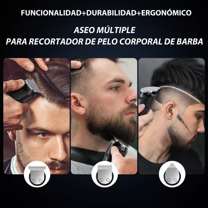Sejoy Rasuradora Eléctrica Barba Afeitadora Recargable Cortapelos 3 En 1