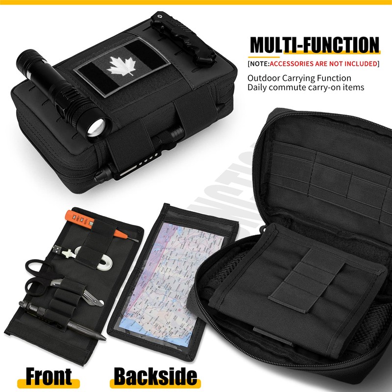 bvya Tactical EDC Utility Pouch, Molle Admin Pouch Horizontal Tool