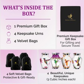Mini urnas para cenizas humanas, pequeñas urnas para cenizas humanas, recuerdo para hombres y mujeres, juego de urna de colibrí hecho a mano, homenaje conmemorativo para seres queridos (azul real