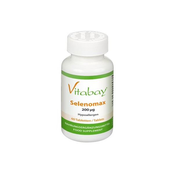 Vitabay Selenium High Dose 200 mg Vegan - 365 Selenium 200 μg Tablets Selenium Complex Vegan - Selenium 200 mcg Capsules High Dose Selenium Selenite - Laboratory Tested & Made from High-Quality Raw