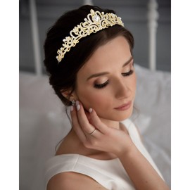 Gold Crown Crystal Tiaras Queen Crowns for Women Girls Birthday Tiara Princess Crown Bridal Hair Accessories for Wedding Prom Party Cosplay