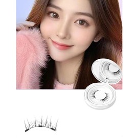 Magnetic False Eyelashes Magnet Magnetic Eyelashes Magnet Eyelashes with Mascara Ultra-Lightweight Magnet Eyelashes No Adhesive Needed Waterproof Sweatproof Portable Easy to Wear Reusable