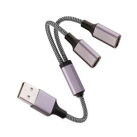 USB C Male to Dual USB A Female Adapter(10 inch long), USB C to Double USB A Splitter, C to Two Type A 2.0 OTG Adapter, Multiple Hub for Laptop,Tablet,Telephone,Flash Disk Drive, Gaming Consoles(Grey)