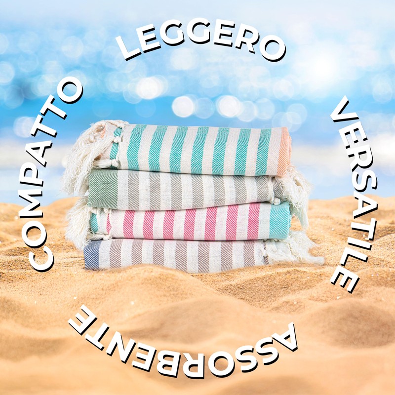 Ruggeri Maxi Telo Mare Spiaggia Fouta in Cotone, 90x170 cm,
