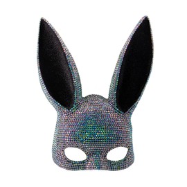 Western F.a.s.h.i.o.n Iridescent Rhinestone Bunny Mask