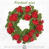 Arborus 19.6-Inch Geranium Wreath with Lush Greenery Faux Wreath –