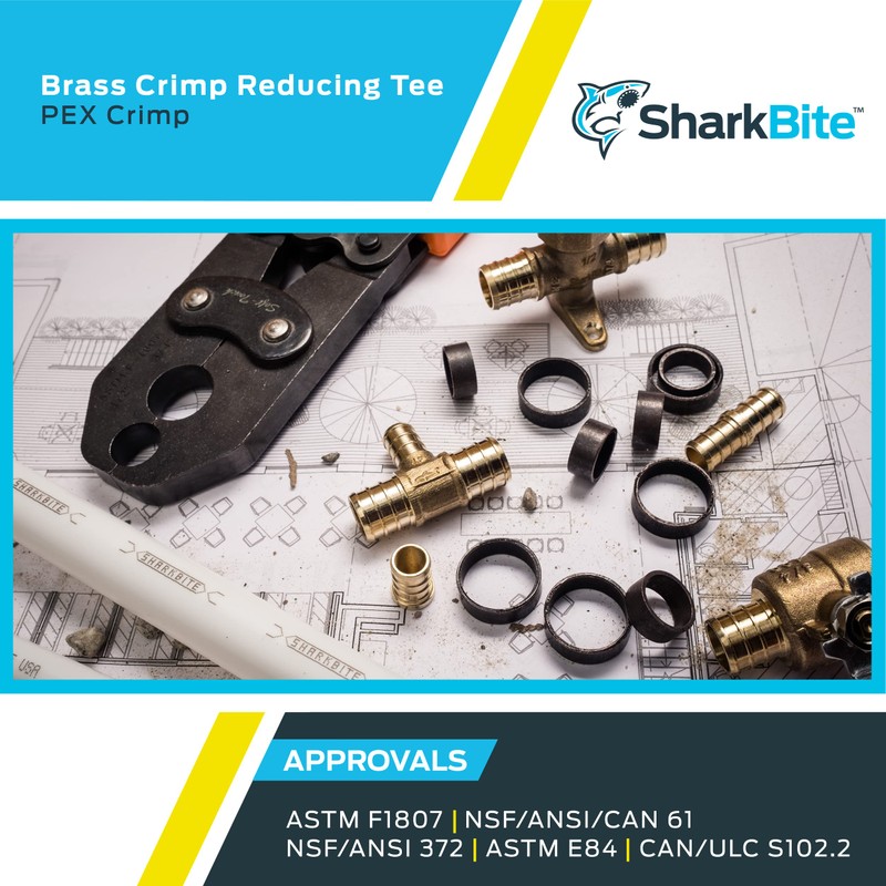 SharkBite 1-1/2 x 1-1/2 x 1 Inch Brass Crimp Reducing