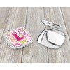 Caroline's Treasures Letter L Flowers and Butterflies Pink Compact Travel