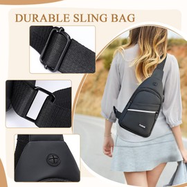 Bolso Bandolera Hombre, JASUVII Mochila Cruzada Impermeable, Bolso de Pecho Antirrobo con Cremallera y Puerto Audifonos para Viaje, Senderismo, Ocio y Actividades al Aire Libre