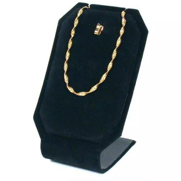 FindingKing Pendant Necklace Display Stand Black Velvet Showcase
