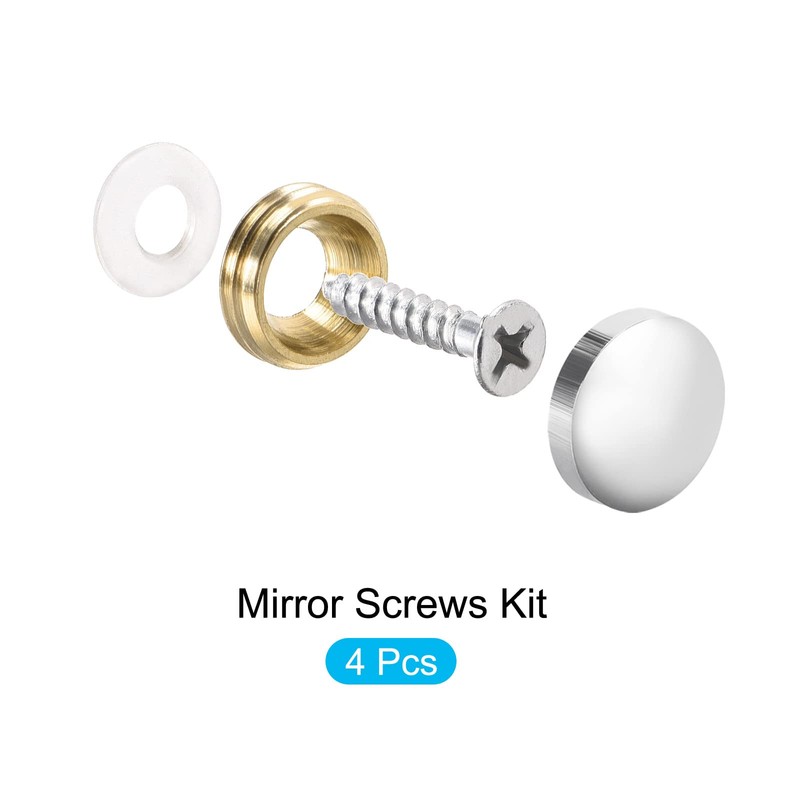 METALLIXITY 4pcs 18mm Brass Plated Screw Cap Cover Decorative Screws