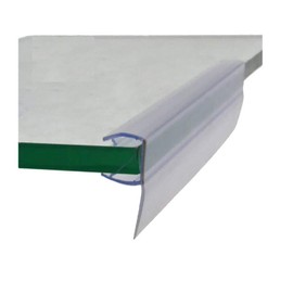 Universal Frameless Shower Door Polycarbonate Seal with 90 Degree 5/8" Long Vinyl Fin Seal for 1/4", 5/16" and 3/8" Glass - 73" Long