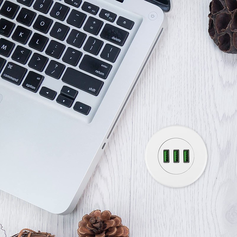 USB Built-in Socket, 3 Port USB Table Hub Desktop, 3.1
