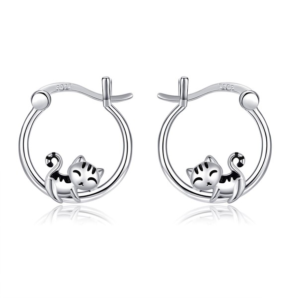 ONEFINITY Katze Ohrringe 925 Sterling Silber Katze Ohrringe Tier Katze