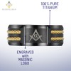 Willis Judd MasonicMan Mens Titanium Freemason Masonic Ring Latin Engraving