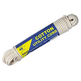 Cotton Utility Cord - (9/64 Inch x 48 Feet) - Small Diameter Braided Cord - Mason, Plumb Lines, Venetian Blind Cord, Crafts