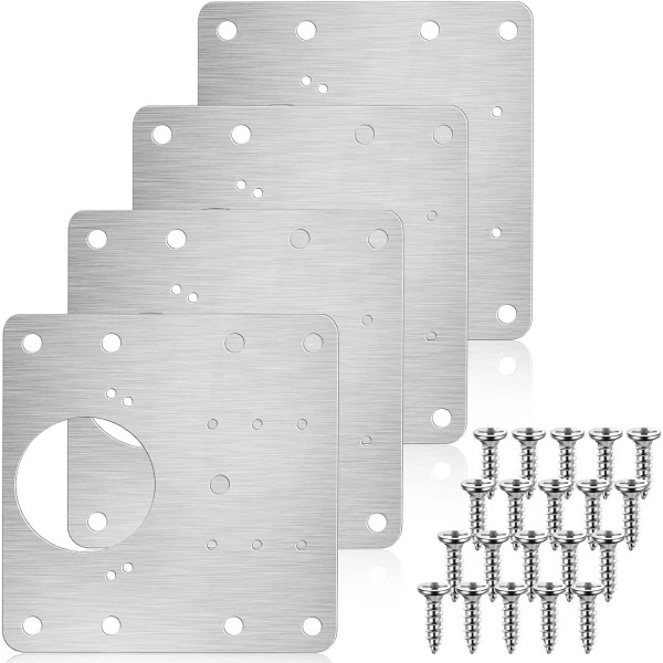 Branded 4 PCS Hinges Repair Fixing Plates, Board Cabinet Hinge