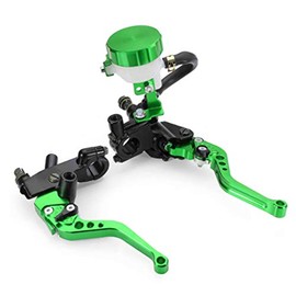 JenNiFer 7/8 Inch Universal Motorcycle Front Brake Clutch Clutch Lever Master Cylinder Reservoir - Green