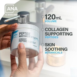 All Natural Advice Hidratante peptídico para cara, crema facial rejuvenecedora con péptidos que apoyan el colágeno, ácido hialurónico, conservas de jalea real y botánicos orgánicos (4 onzas líquidas)